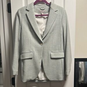 H&M Blue/Sagey Tweed Blazer
